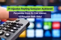 Reyting Sonuçları 29 Ağustos 2024: Dünün Reyting Birincisi Kim Oldu?