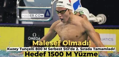 800 Metre Serbest Stil Yüzme Yarışında Kuzey Tunçelli 2. Oldu!
