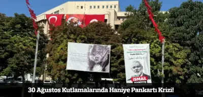 Gaziantep'te 30 Ağustos Kutlamalarında Haniye Pankartı Krizi! CHP'liler Müdahale Edip İndirdi