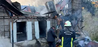 Giresun'da Ev Yangını: 1 İtfaiye Eri Hastaneye Kaldırıldı