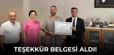 Uraz Kaygılaroğlu Kadıköy Vergi Dairesi’nden Teşekkür Belgesi Aldı!