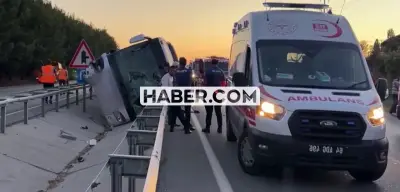 Uşak’ta Beklenmedik Kaza! Yolcu Otobüsü Devrildi: 11 Yaralı