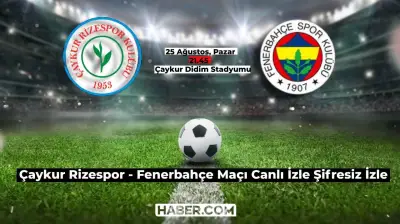 Süper Lig Çaykur Rizespor Fenerbahçe Maçı Canlı İzle Şifresiz İzle! (Canlı Yayın Linki)