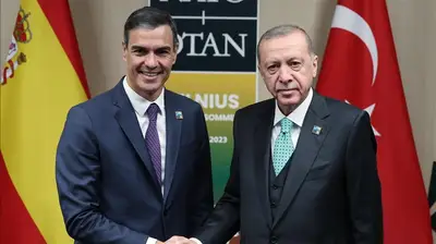 Erdoğan ve Sanchez Dolmabahçe'de Bir Araya Geldi